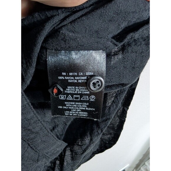 HD in Paris Anthropologie Tie Shirt Dress Button Front XS Black Roll Tab N99 - Picture 8 of 11